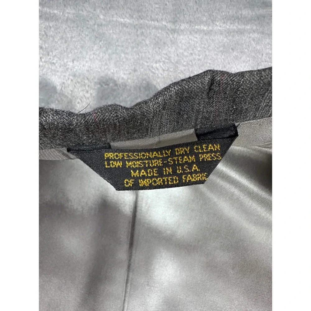 Adams Row by Anderson Little Mens Grey Pinstripe Blazer Jacket Made in USA 48L